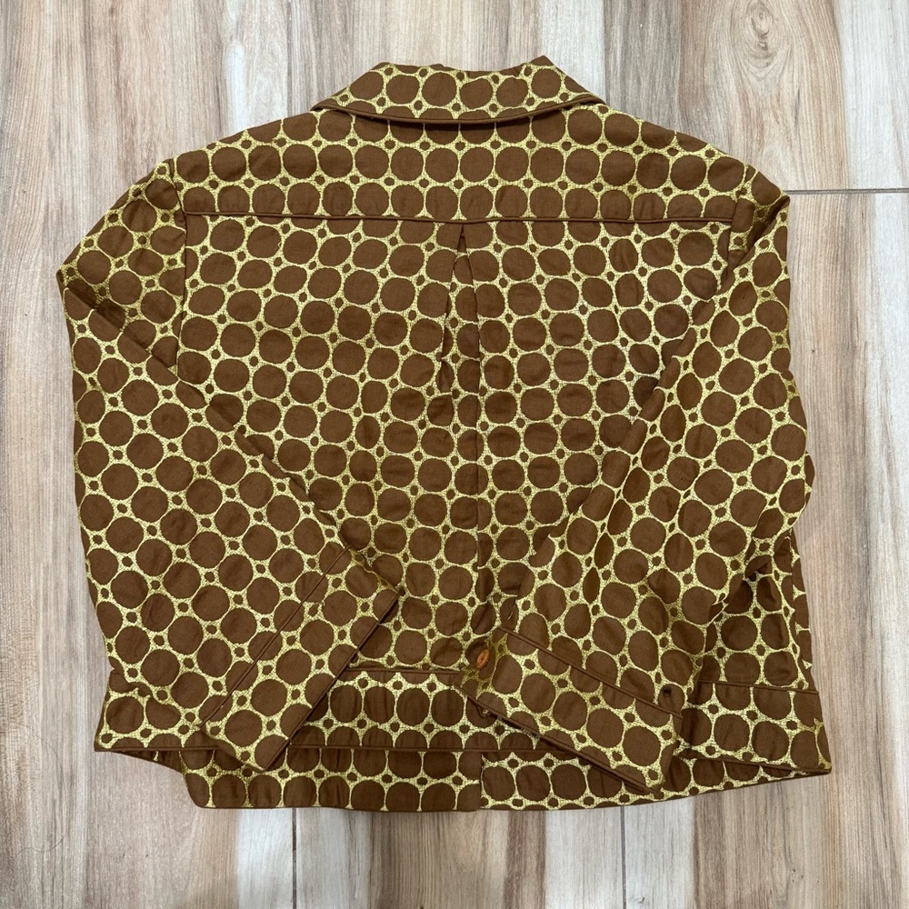 Chic Brown Patterned Women's Blazer - image 2